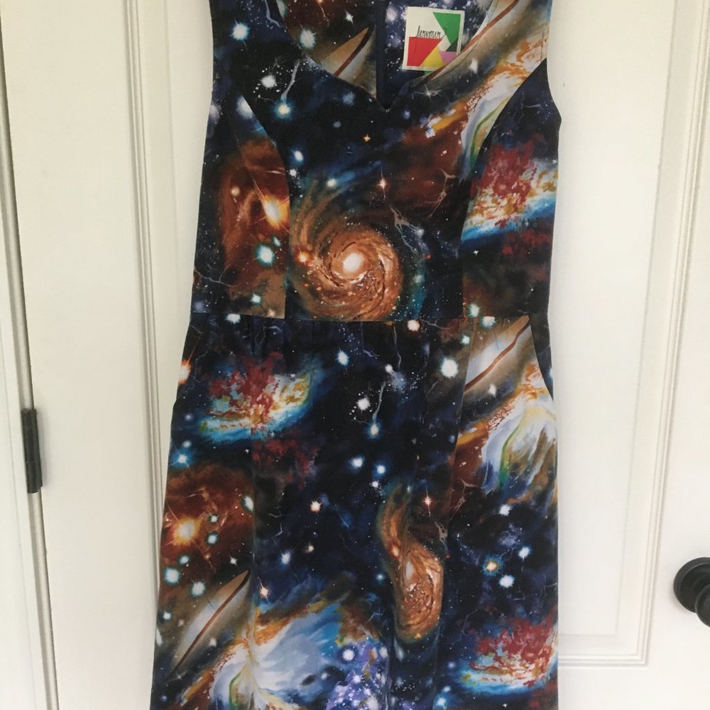 Heart and Solar System A-Line Dress Modcloth sz L